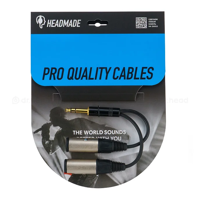 Кабель HeadMade Pro 6.3mm - 2x6.3mm Female 0.15m - рис.0