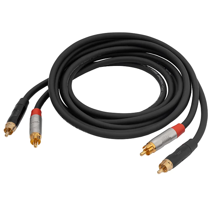 Кабель HeadMade Pro 2RCA - 2RCA Black 1.5m - рис.1