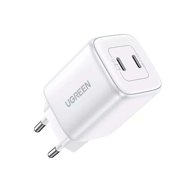 Сетевое зарядное устройство Ugreen CD294 45W 2xUSB-C PD GaN White - рис.1