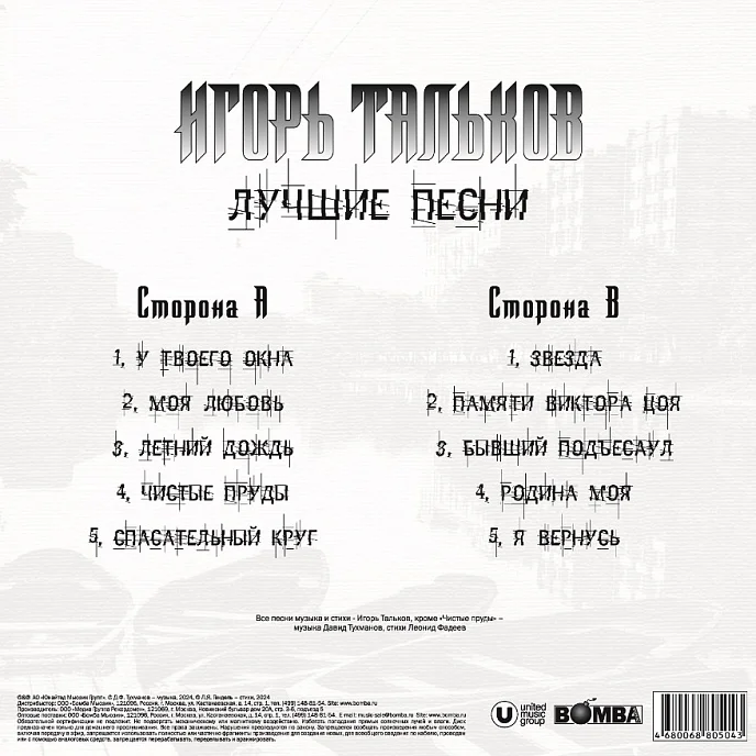Пластинка Игорь Тальков – Лучшие Песни LP - рис.1