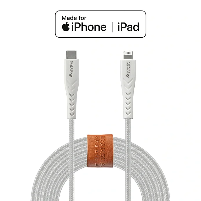 Кабель Lyambda LCLm25 USB Type-C/Lightning White - рис.0