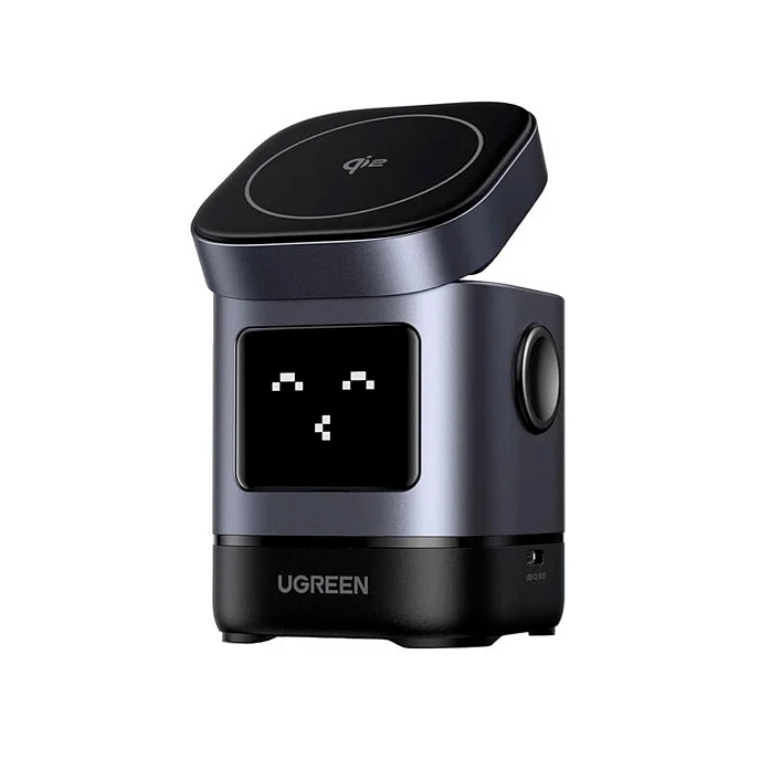 Зарядное устройство UGREEN W709 UNO 2-in-1 Robot Magnetic 20W for iPhone/AirPods Grey - рис.0