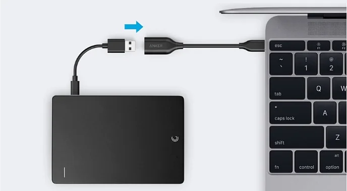 Кабель Anker Powerline USB-C - USB-A 82mm Black - рис.2