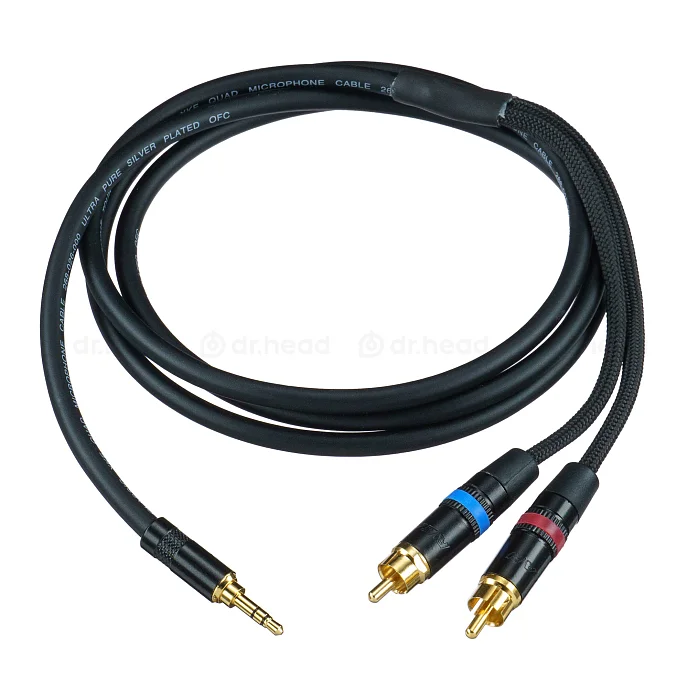 Кабель HeadMade Pro 2RCA - 3.5mm Black 1.5m - рис.1