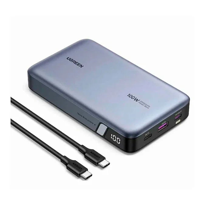 Портативный аккумулятор Ugreen PB720 (25188) PD 100W Power Bank Grey - рис.1