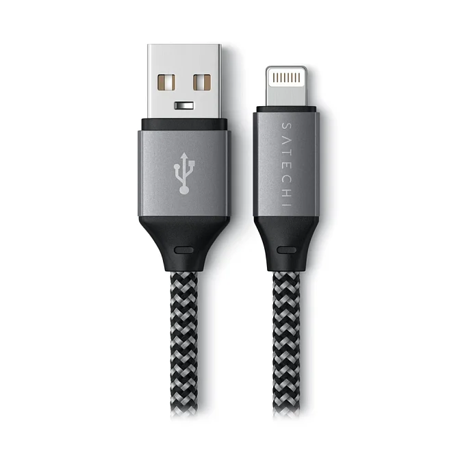 Кабель Satechi USB-A to Lightning Short Cable Space Grey - рис.3