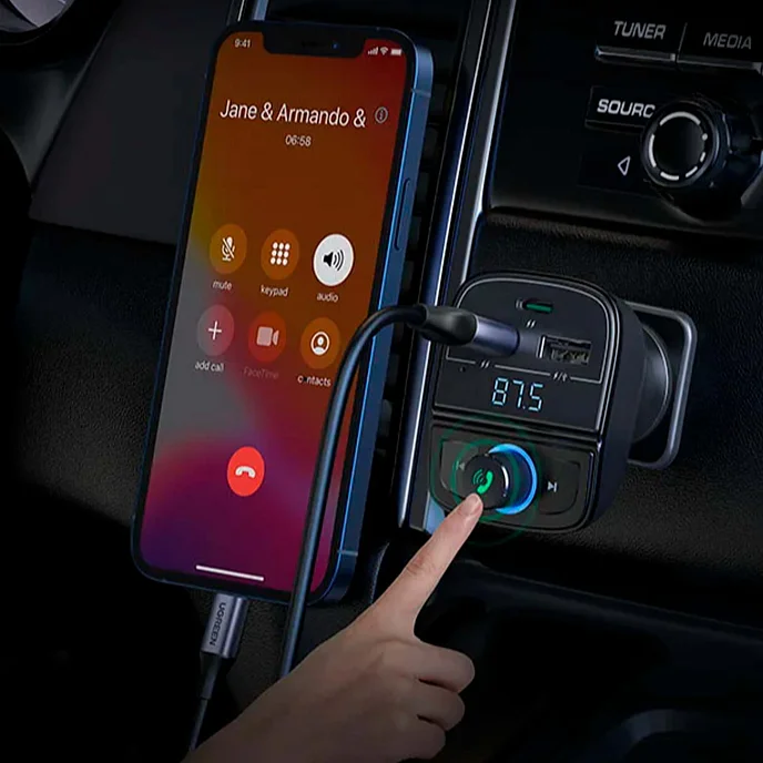 Автомобильное зарядное устройство Ugreen CD229 (80910) FM/Bluetooth Transmitter/Car Charger Black - рис.2