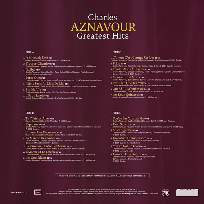 Виниловая пластинка Charles Aznavour - Greatest Hits - 2LP - рис.2