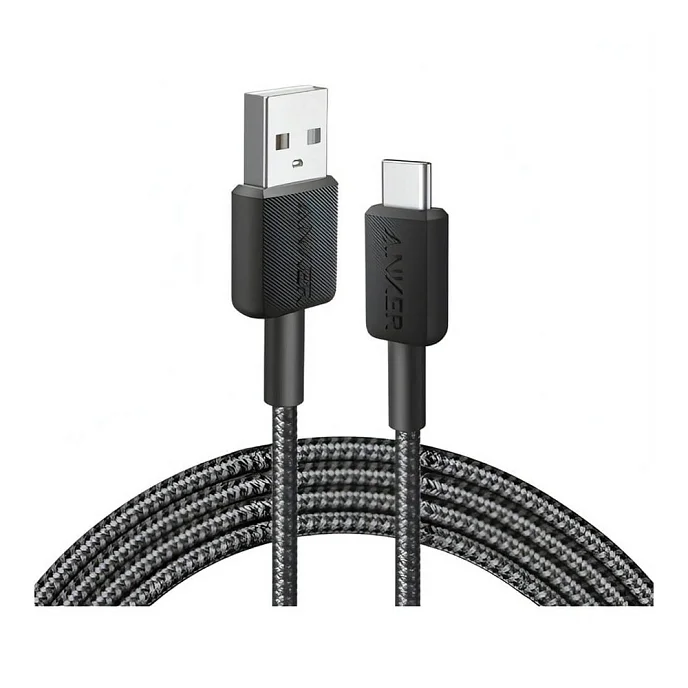 Кабель Anker 322 USB-A to USB-C Cable Braided black 0.9m - рис.1