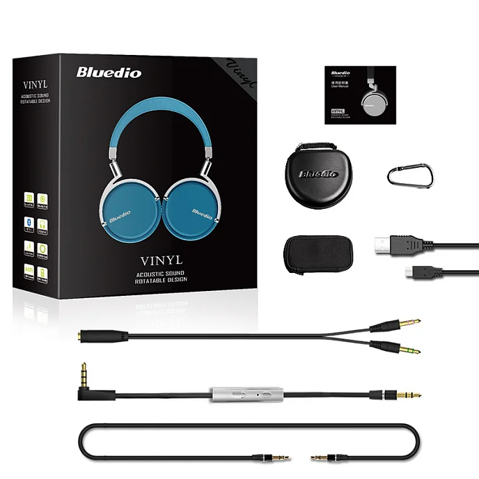 Беспроводные наушники Bluedio Vinyl Premium Blue - рис.6