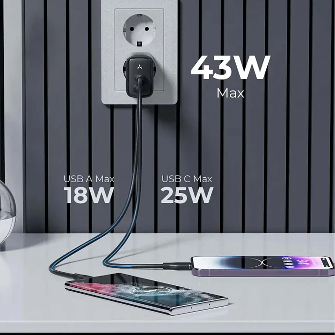 Сетевое зарядное устройство VOLTME Revo 45CA Duo Black - рис.3