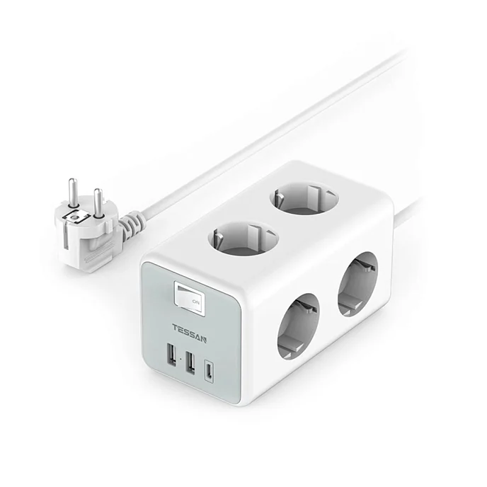 Сетевой фильтр Tessan TS-306-C grey - рис.0