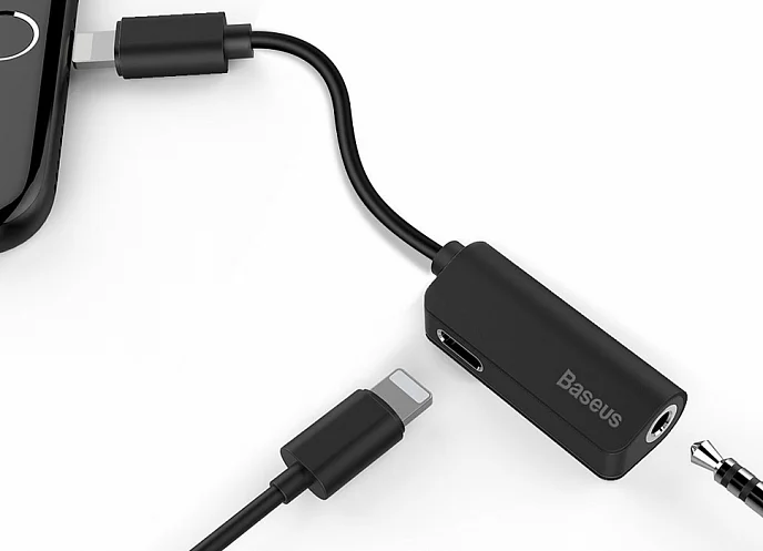 Адаптер Baseus L32 Lightning-3.5mm/Lightning Adapter Black - рис.1