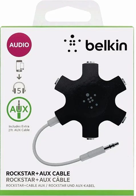 Разветвитель для наушников Belkin Rockstar Multi-Headphone Splitter 5-WAY Black - рис.2