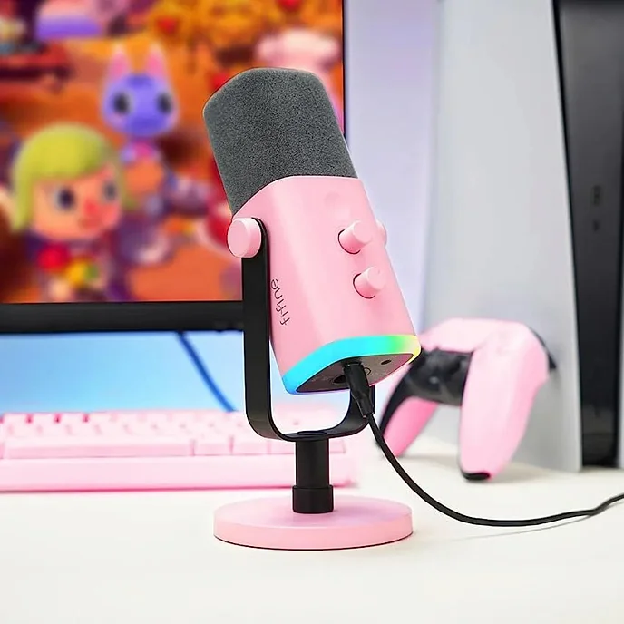 Микрофон для стриминга и игр Fifine AmpliGame AM8 Pink - рис.3