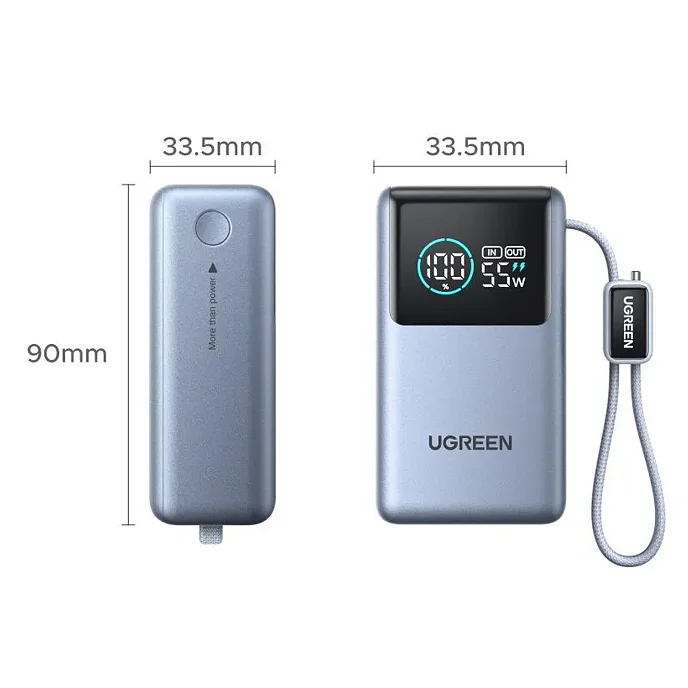 Портативный аккумулятор UGREEN PB727 10000mAh 55W Grey Cosmos - рис.3