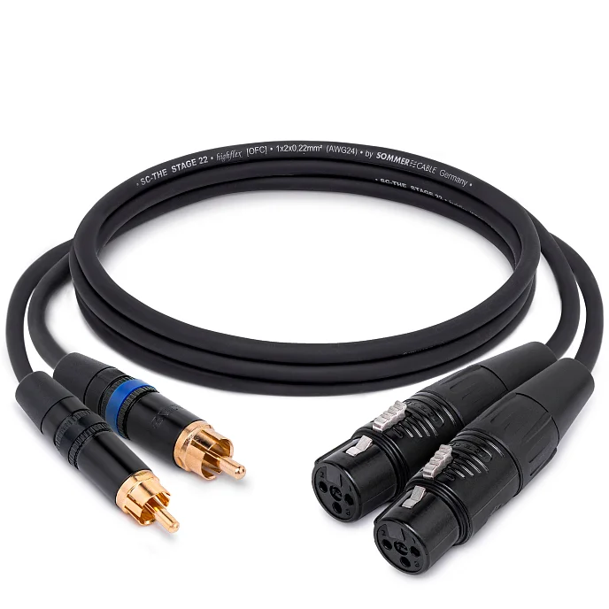 Кабель HeadMade Pro 2RCA - 2XLR-F Black 1m - рис.0