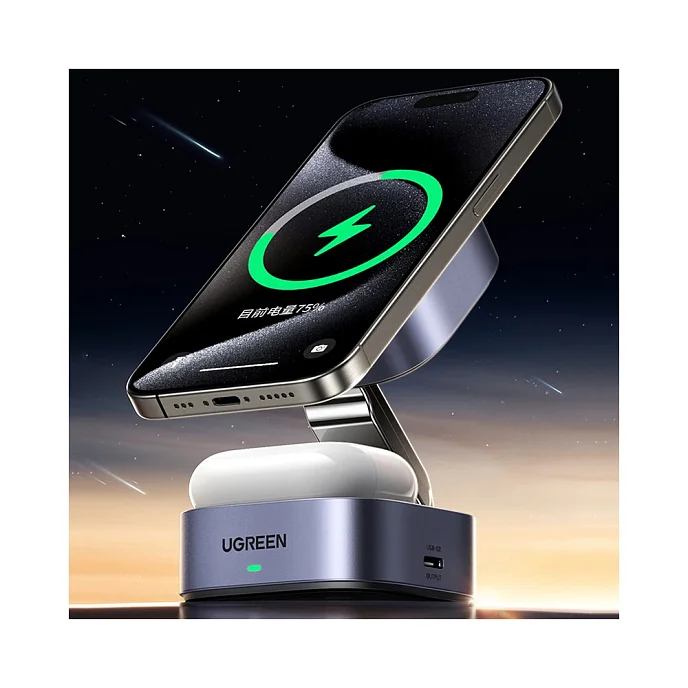 Зарядное устройство UGREEN W702 2-in-1 Magnetic Grey - рис.6