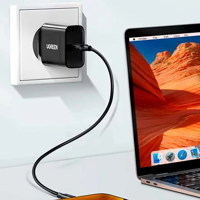Сетевое зарядное устройство Ugreen CD137 USB-C Power Adapter 20W Black - рис.1