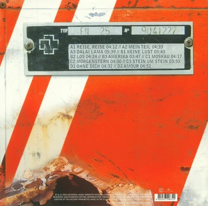 Пластинка Rammstein Reise, Reise LP - рис.1