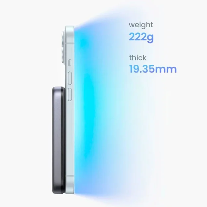 Портативный аккумулятор UGREEN PB763 Magnetic Wireless Qi2 Grey Cosmos - рис.5