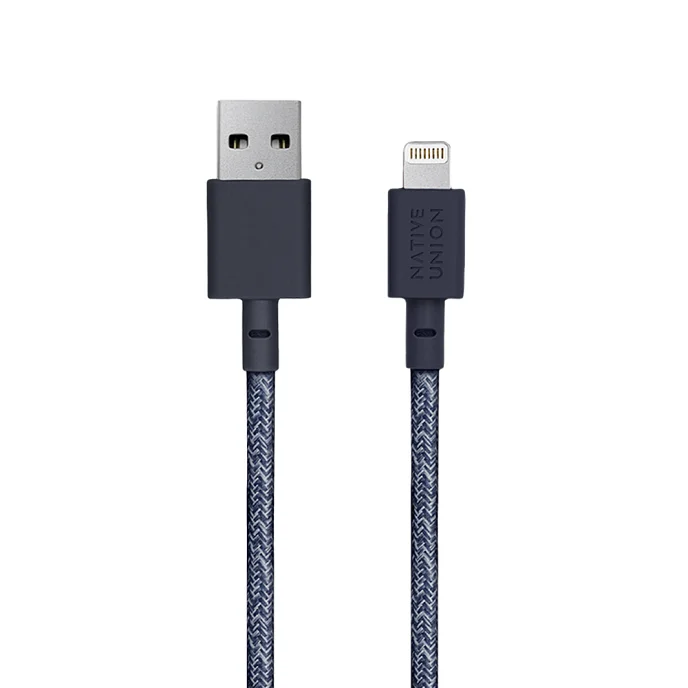 Кабель Native Union Belt USB-A - Lightning Indigo 1.2m - рис.1