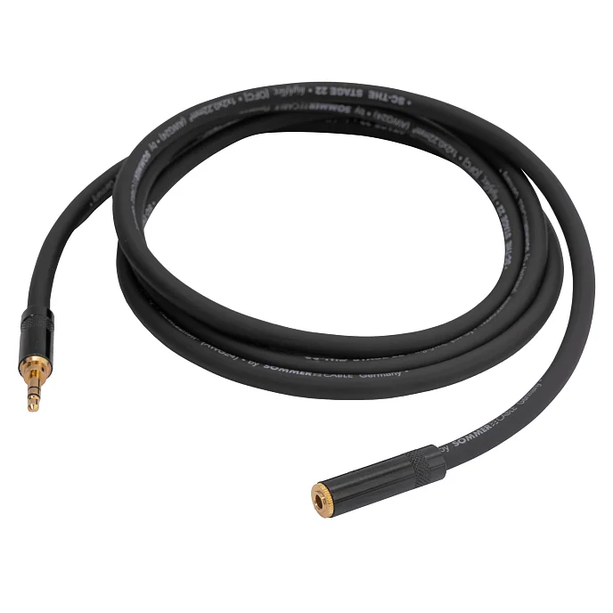 Кабель HeadMade Pro 3.5-f - 3.5-m Black 2m - рис.1