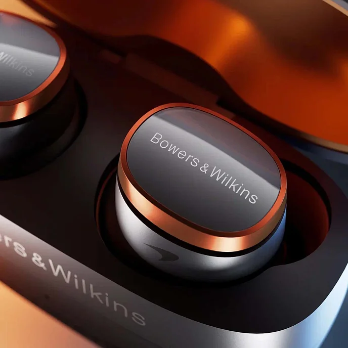 Беспроводные наушники Bowers & Wilkins Pi8 McLaren Edition Galvanic Grey/Papaya Orange - рис.9
