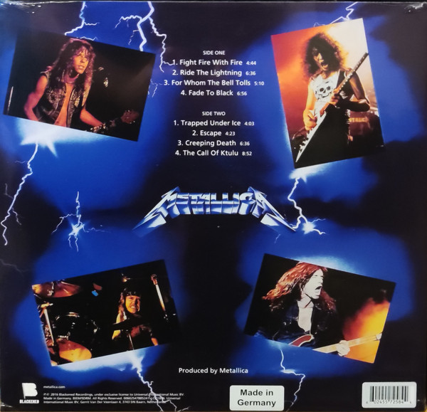 Виниловая пластинка Metallica – Ride The Lightning (Coloured Blue) LP - рис.1