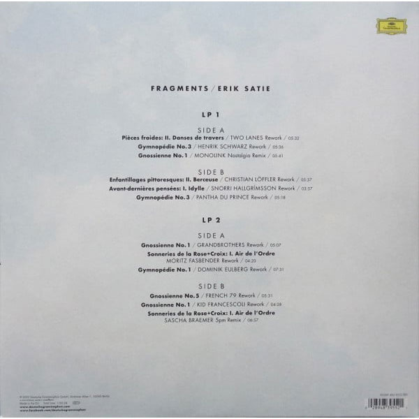Виниловая пластинка Erik Satie - Fragments - 2LP - рис.1