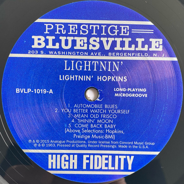 Виниловая пластинка Lightnin Hopkins - Lightnin (The Blues Of Lightnin Hopkins) (Analogue) LP - рис.2