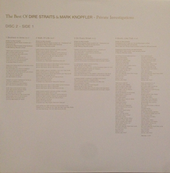 Виниловая пластинка Dire Straits & Mark Knopfler – Private Investigations (The Best Of) - 2LP - рис.13