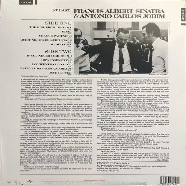 Виниловая пластинка Francis Albert Sinatra; Antonio Carlos Jobim - Francis Albert Sinatra & Antonio Carlos Jobim - рис.2