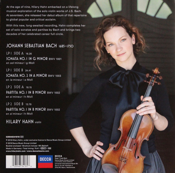Виниловая пластинка Hilary Hahn; Bach - Sonatas 1 & 2, Partita 1 - рис.2