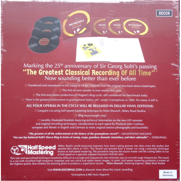 Виниловая пластинка Georg Solti Richard Wagner - Das Rheingold 3LP - рис.1