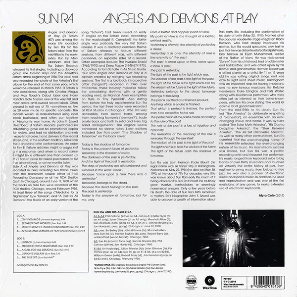 Виниловая пластинка SUN RA ANGELS AND DEMONS AT PLAY LP - рис.1