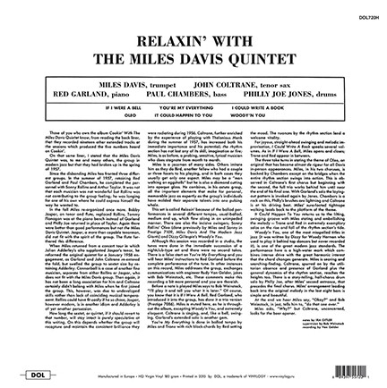 Виниловая пластинка The Miles Davis Quintet - Relaxin' With The Miles Davis Quintet - рис.1
