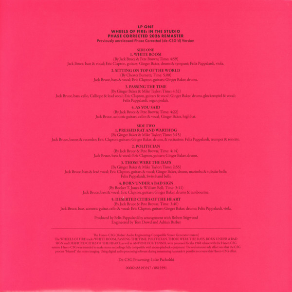 Виниловая пластинка Cream - Wheels Of Fire: In The Studio - 3LP - рис.4