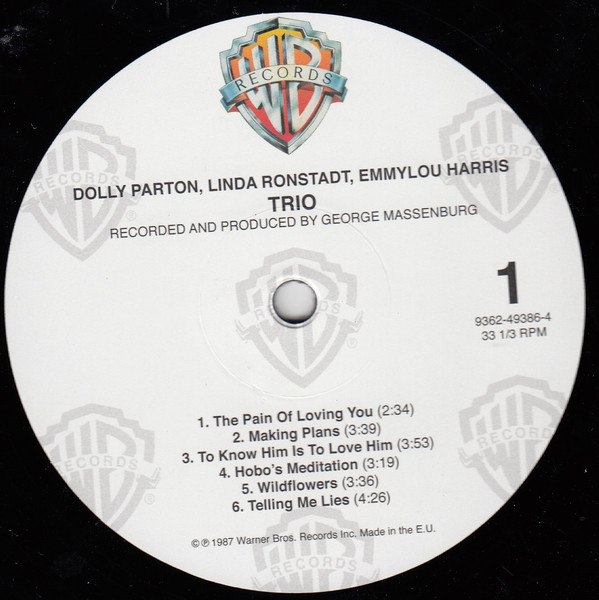 Виниловая пластинка Dolly Parton; Linda Ronstadt; Emmylou Harris - Trio - рис.2