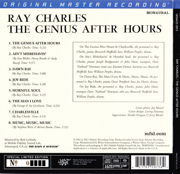 CD-диск Ray Charles – The Genius After Hours - MFSL - SACD - рис.1