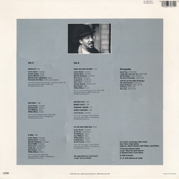 Виниловая пластинка Lester Bowie - Works - рис.1
