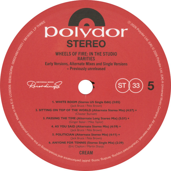 Виниловая пластинка Cream - Wheels Of Fire: In The Studio - 3LP - рис.13