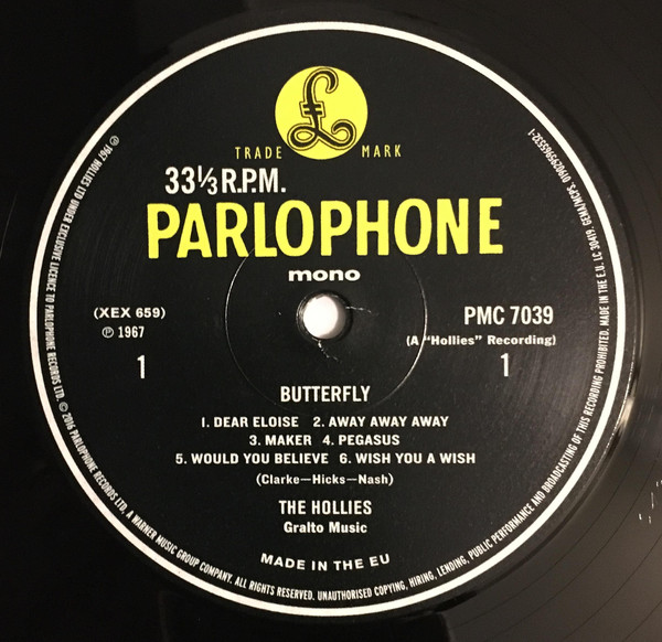 Виниловая пластинка The Hollies - Butterfly - рис.3