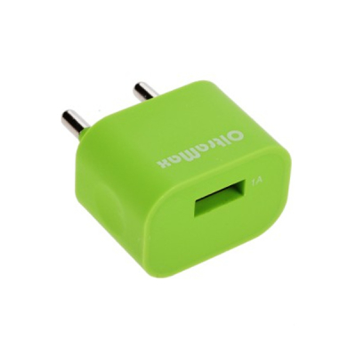 Сетевое зарядное устройство OltraMax charger 1A 1xUSB Soft-touch OM-Z-00019 Green - рис.0