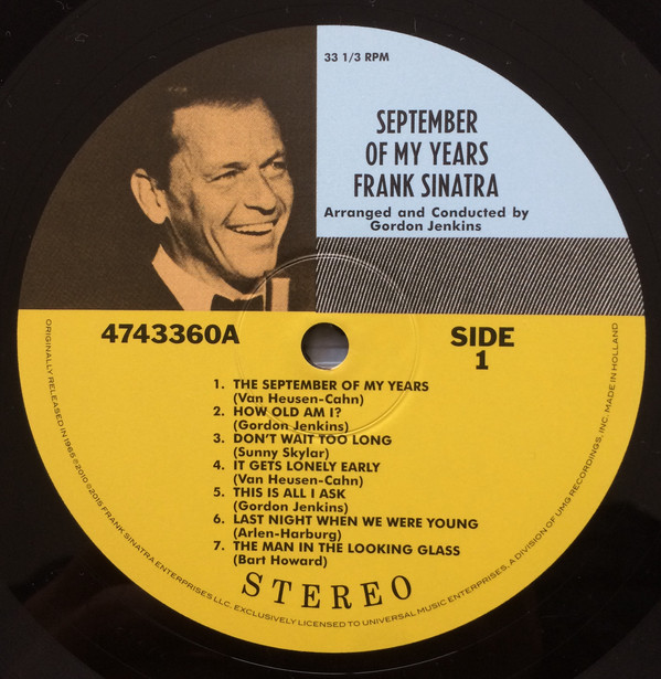 Виниловая пластинка Frank Sinatra - September Of My Years - рис.2