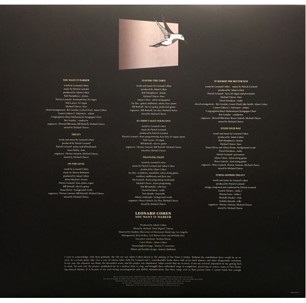 Виниловая пластинка Leonard Cohen – You Want It Darker LP - рис.4