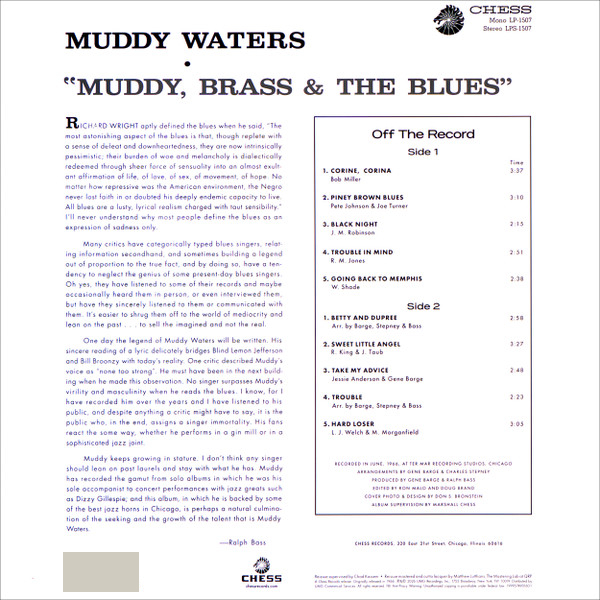 Виниловая пластинка Muddy Waters - Muddy, Brass & The Blues (Acoustic sounds) LP - рис.5