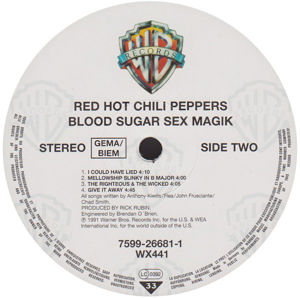 Виниловая пластинка Red Hot Chili Peppers - Blood Sugar Sex Magik - рис.3
