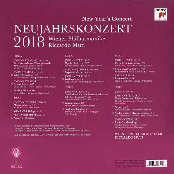 Виниловая пластинка RICCARDO MUTI VIENNA PHILHARMONIC ORCHESTRA NEW YEAR'S CONCERT 2018 LP - рис.1