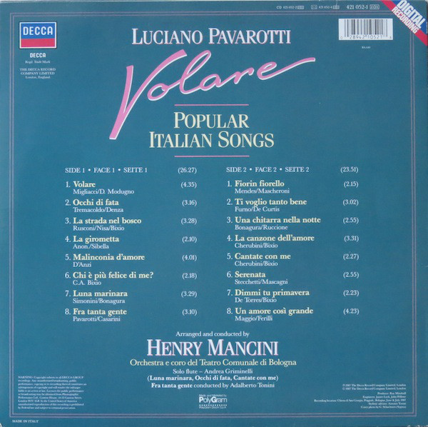 Пластинка Luciano Pavarotti - Volare - фото 4